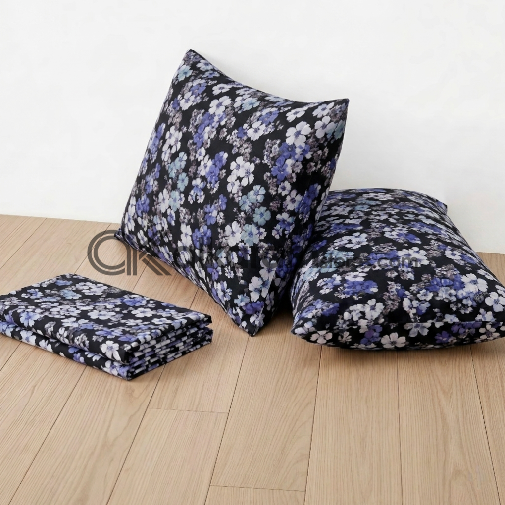 Pure Cotton 3pc Bedsheet Shadow Bloom
