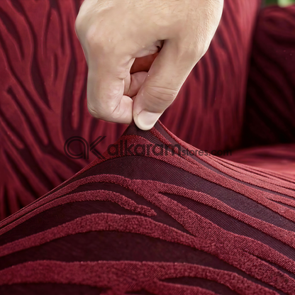 Zebra Red Mehroon Sofa Cover