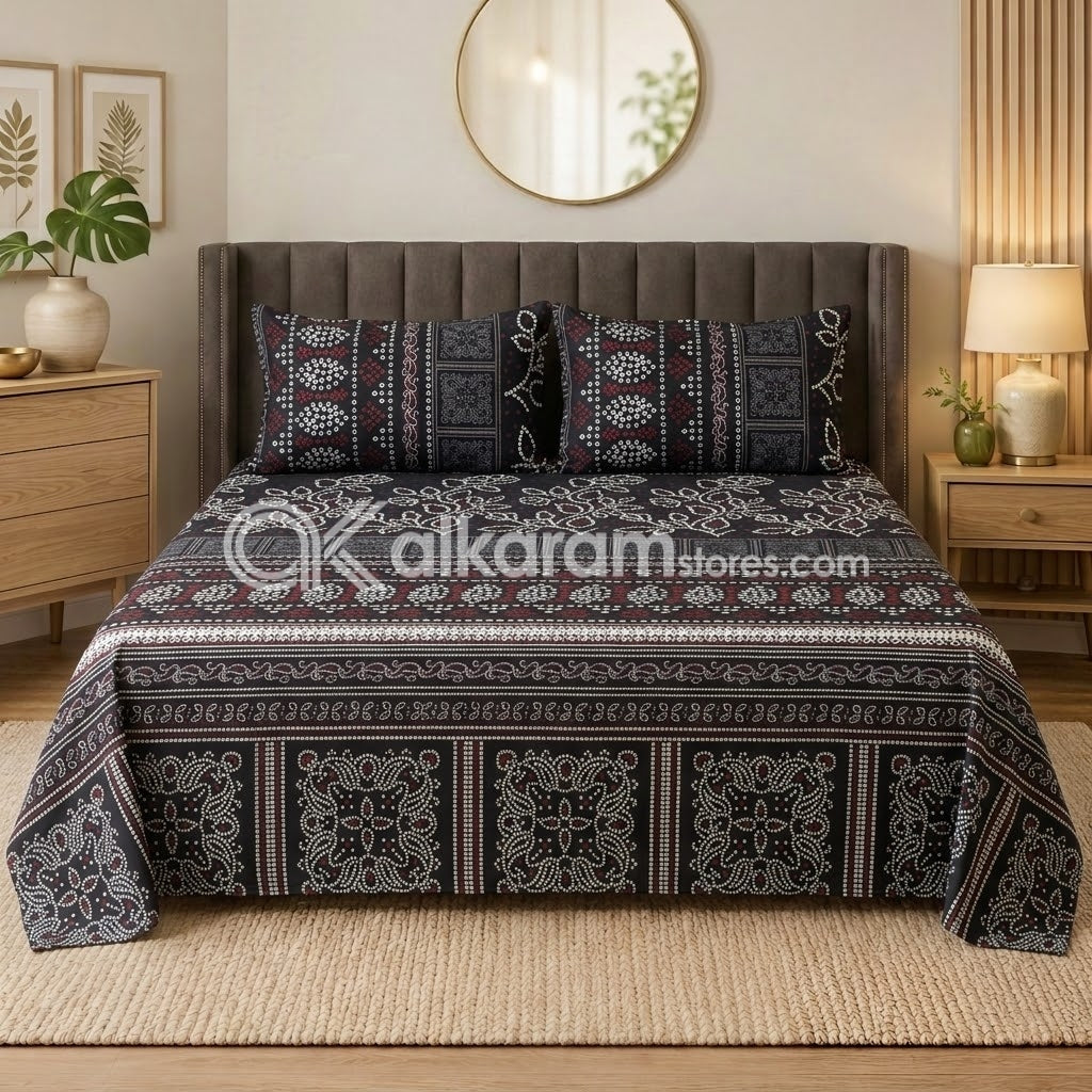 Crystal Cotton 3pc Bedsheet Dark Muaves