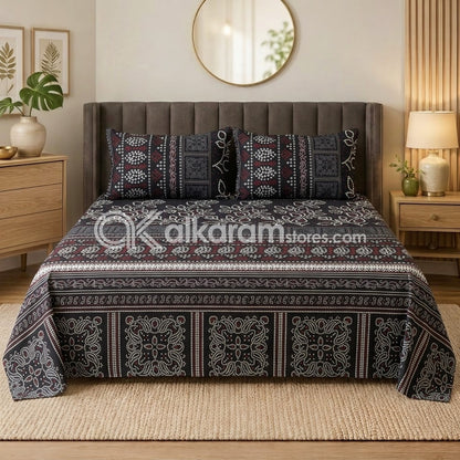 Crystal Cotton 3pc Bedsheet Dark Muaves