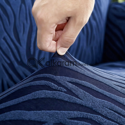 Zebra Navy Blue Sofa Cover