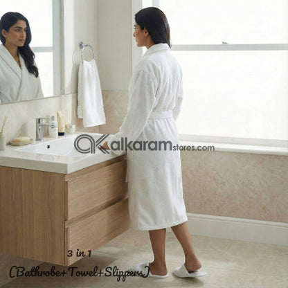 Adult Snow White Bathrobe Set-3 in 1