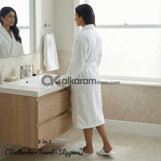 Adult Snow White Bathrobe Set-3 in 1