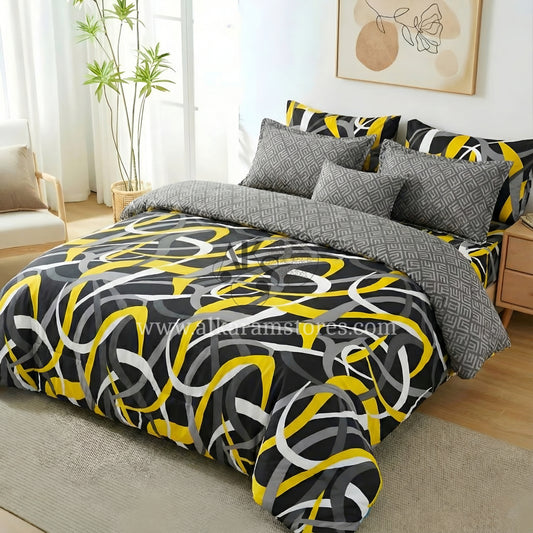 7pc Cotton Comforter Set Yelgrey Zigzag