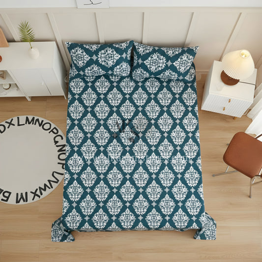 Crystal Cotton 3pc Bedsheet Zinc Diamond