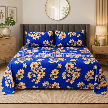 Crystal Cotton 3pc Bedsheet Blue Twilight