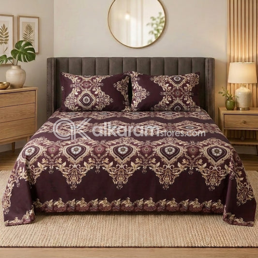 Crystal Cotton 3pc Bedsheet Brown Tapestry
