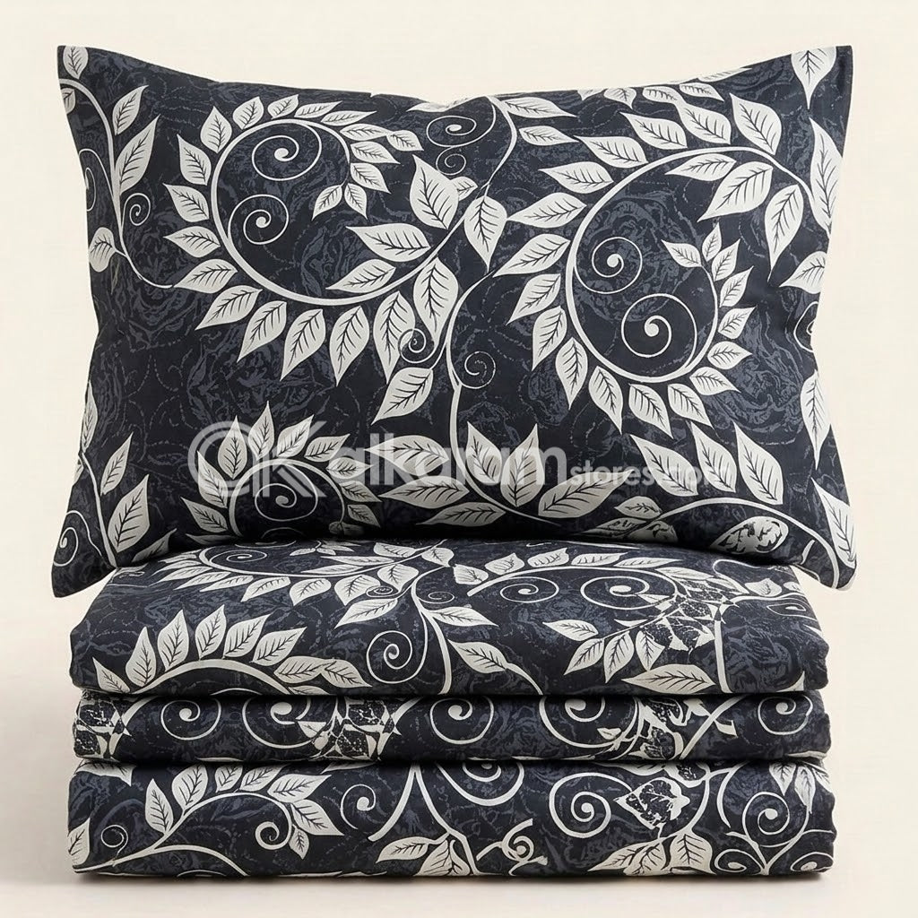 Crystal Cotton 3pc Bedsheet Grey Laite