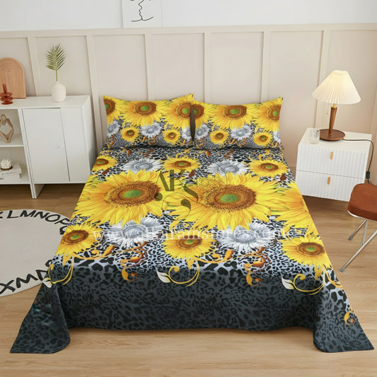 Crystal Cotton 3pc Bedsheet Sunflower
