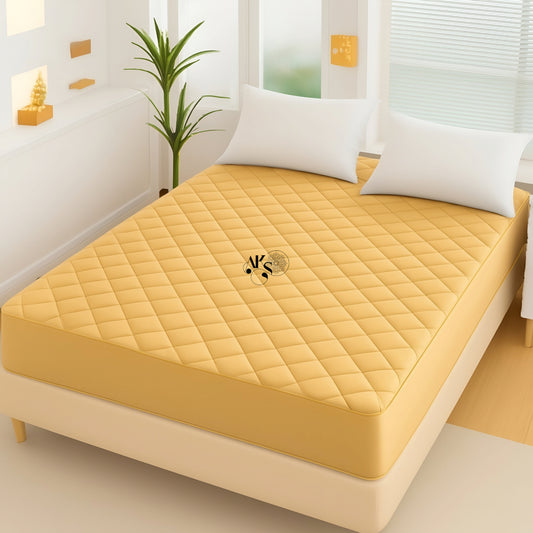 Yellow Quilted Mattress Protector