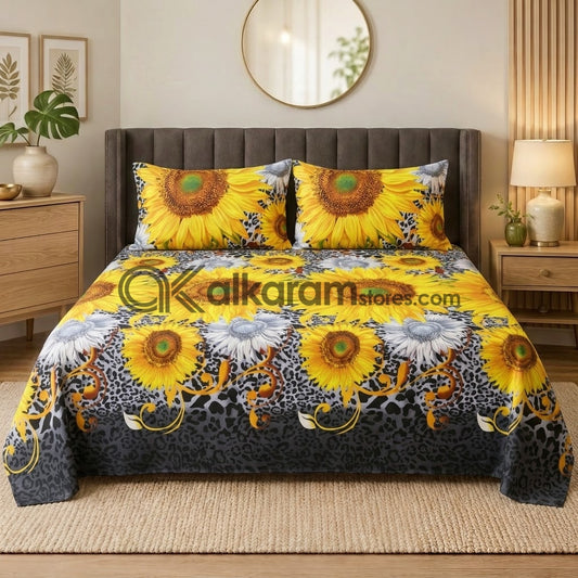 Crystal Cotton 3pc Bedsheet Sunflower