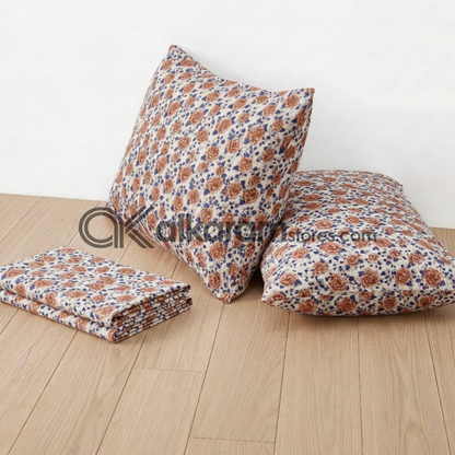 Pure Cotton 3pc Bedsheet Peach Rose