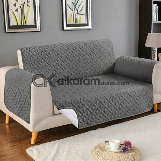 Quilted Grey Sofa Cover