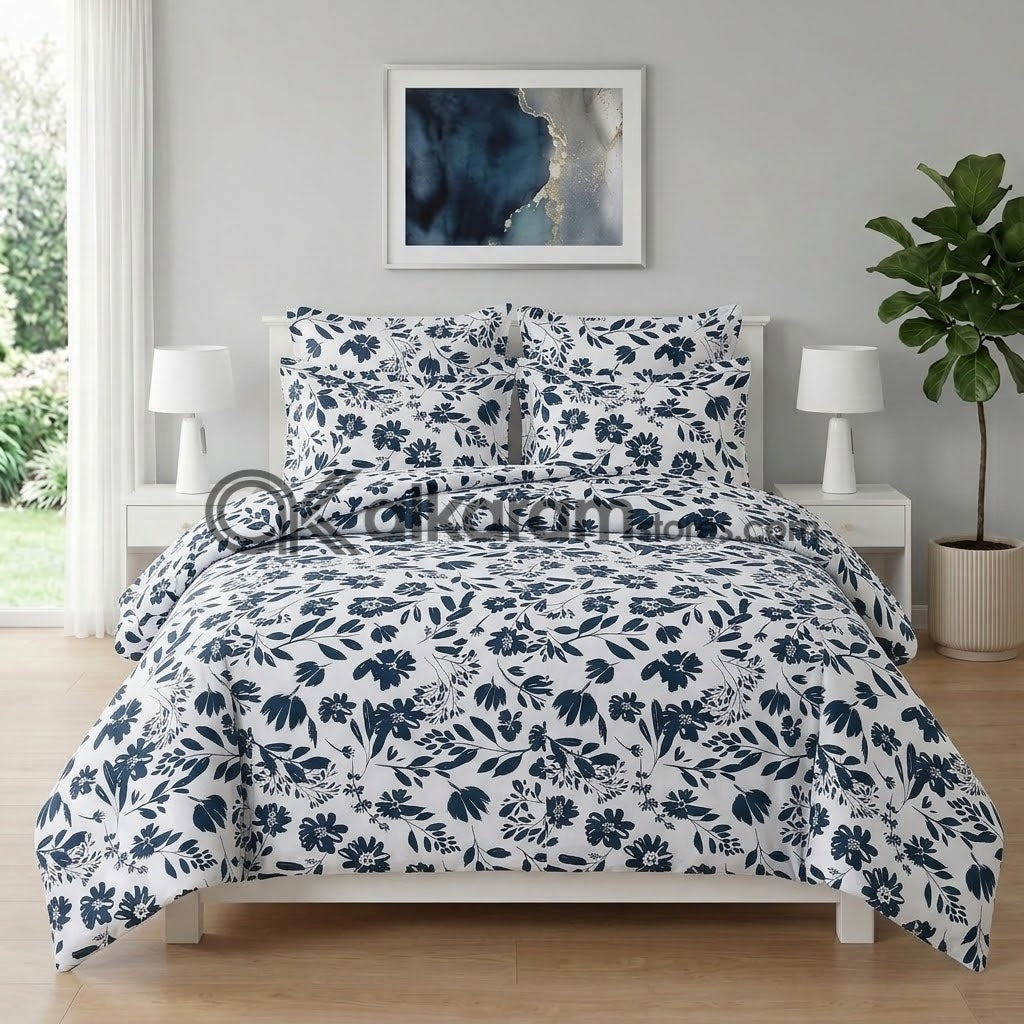 6 PC's Pure Cotton Comforter Set Midnight Vine