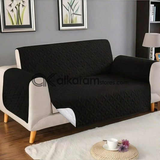 Quilted Black Sofa Cover