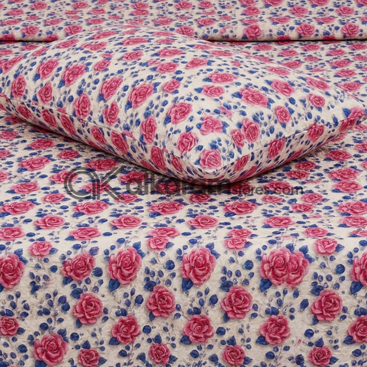 Pure Cotton 3pc Bedsheet Rose Blush