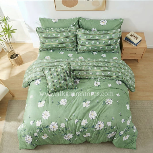 7pc Cotton Comforter Set SeeGreen Flower