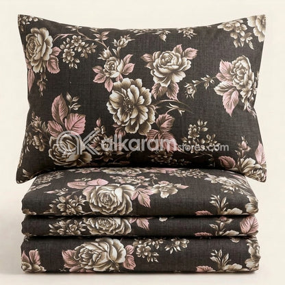 Crystal Cotton 3pc Bedsheet Black Victorian