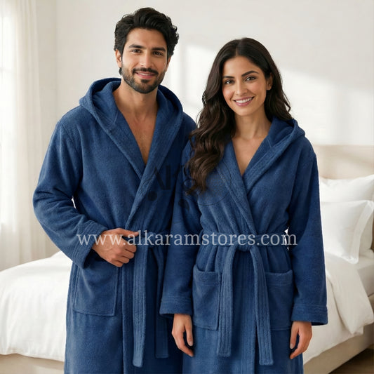 Adult Navy Blue Bathrobe