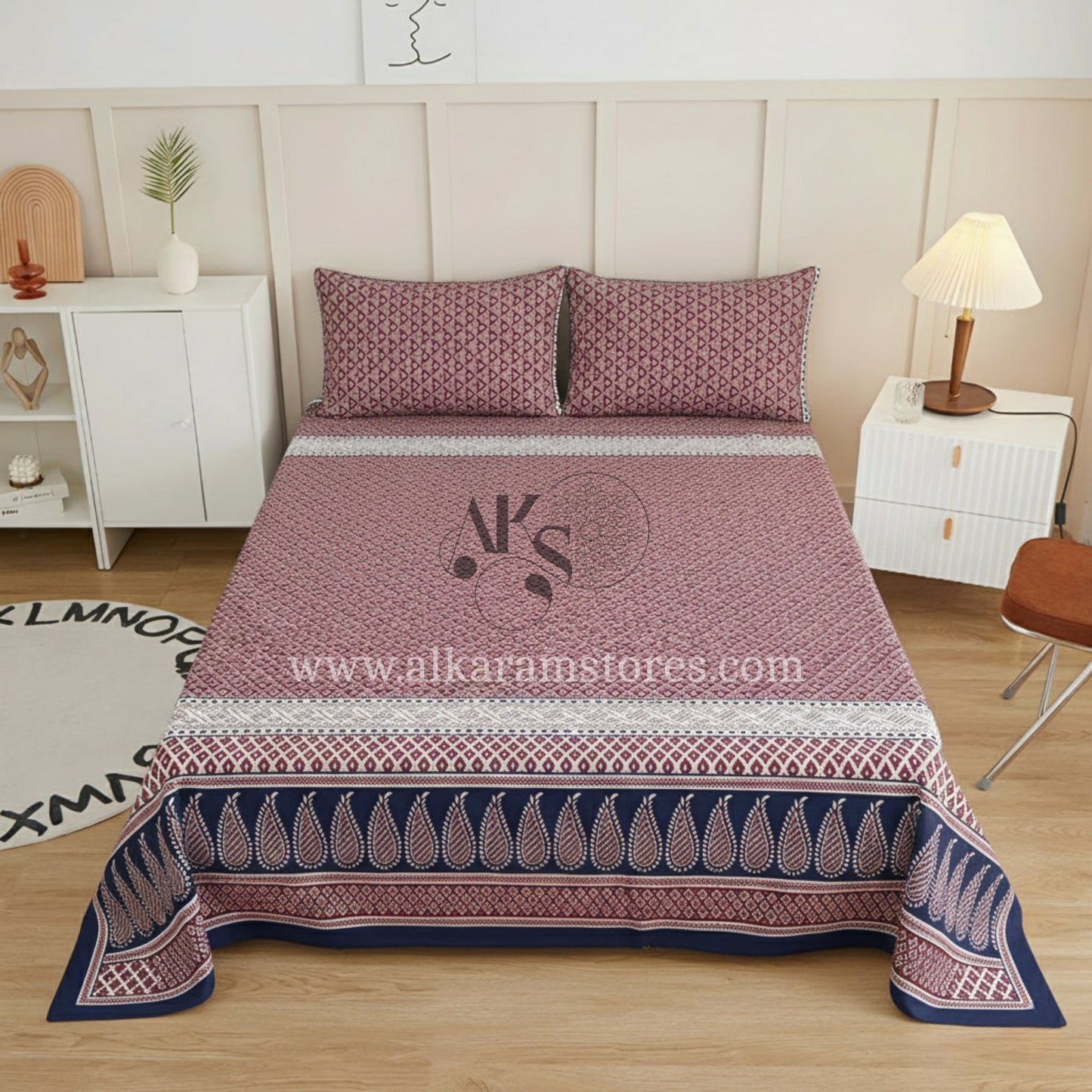 Crystal Cotton 3pc Bedsheet Dusty Rose