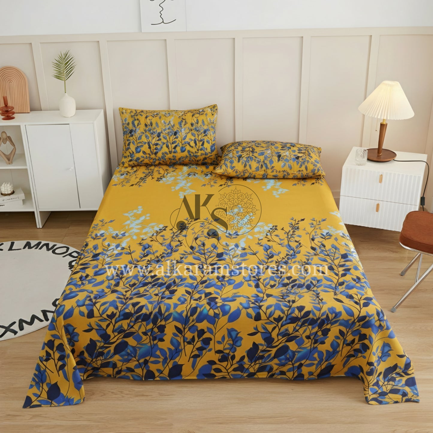 Crystal Cotton 3pc Bedsheet Yellow Trompe