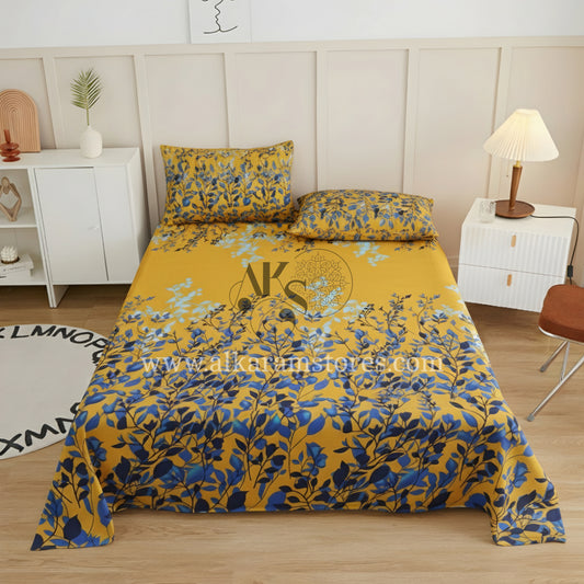 Crystal Cotton 3pc Bedsheet Yellow Trompe