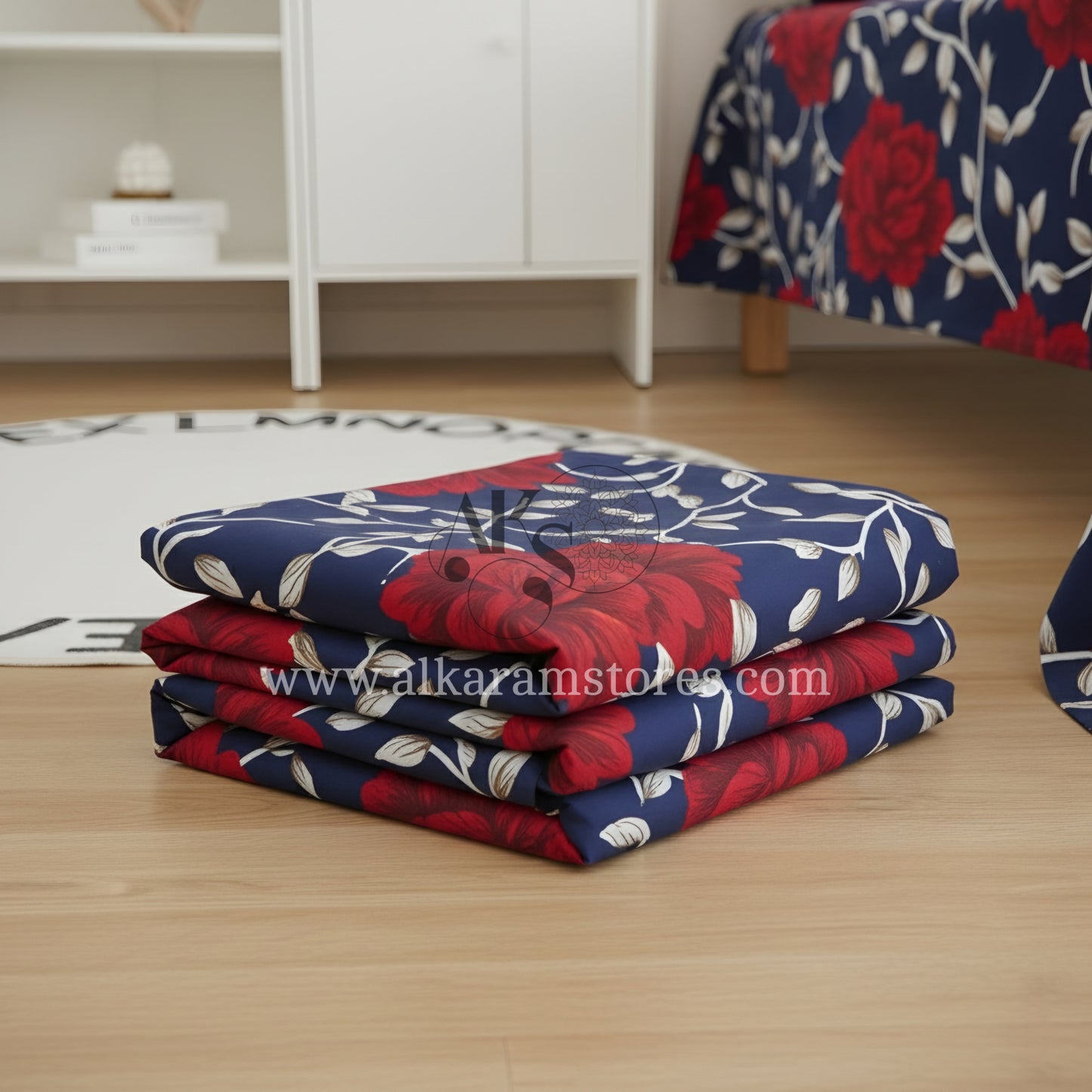 Crystal Cotton 3pc Bedsheet Wine Rose