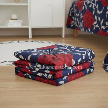Crystal Cotton 3pc Bedsheet Wine Rose