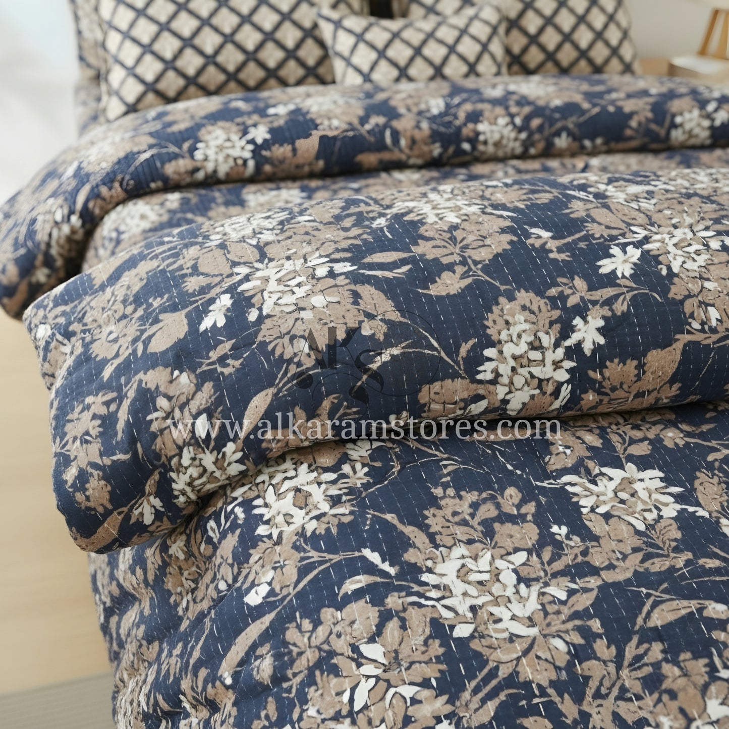 7pc Cotton Comforter Set Modern Botanical