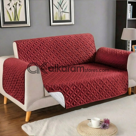 Quilted Mehroon Sofa Cover