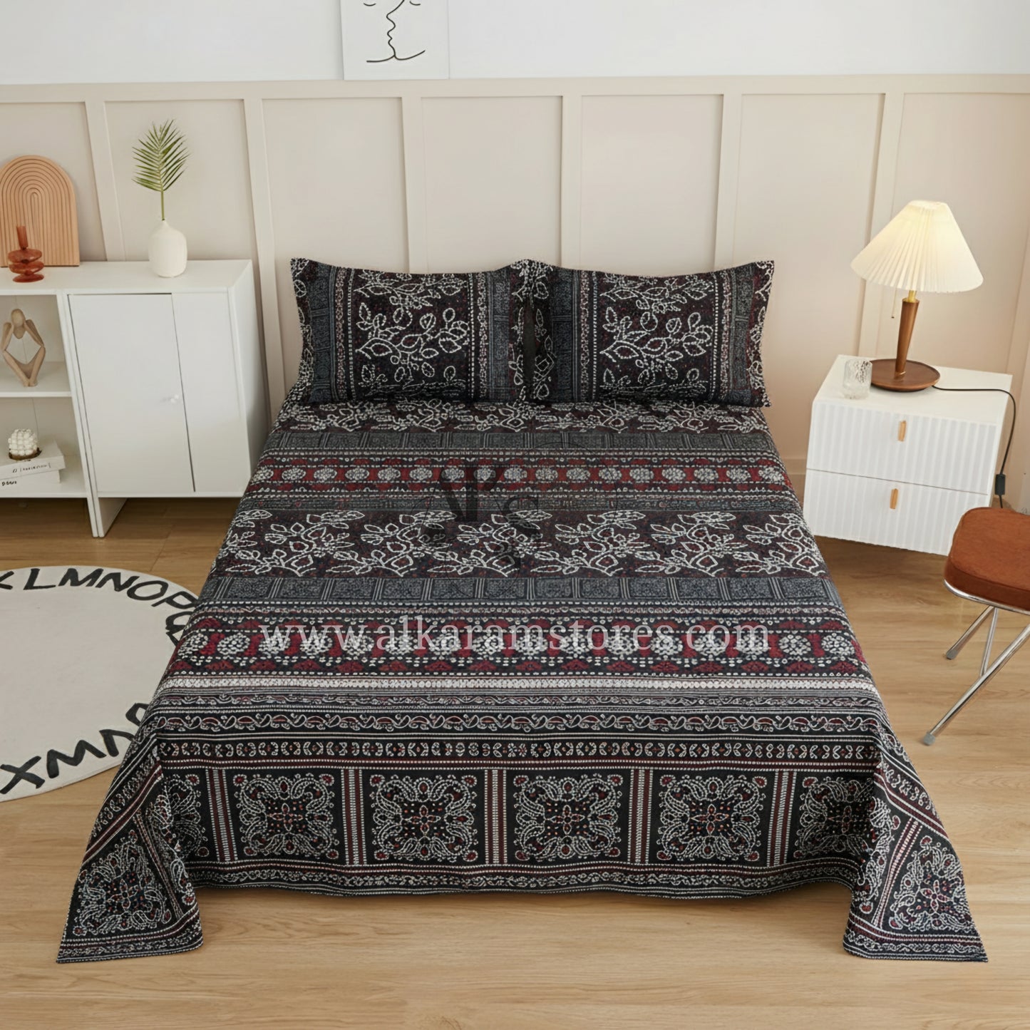 Crystal Cotton 3pc Bedsheet Dark Muaves