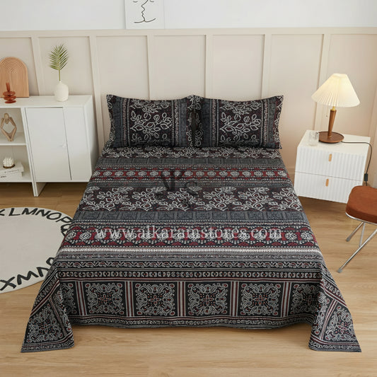 Crystal Cotton 3pc Bedsheet Dark Muaves