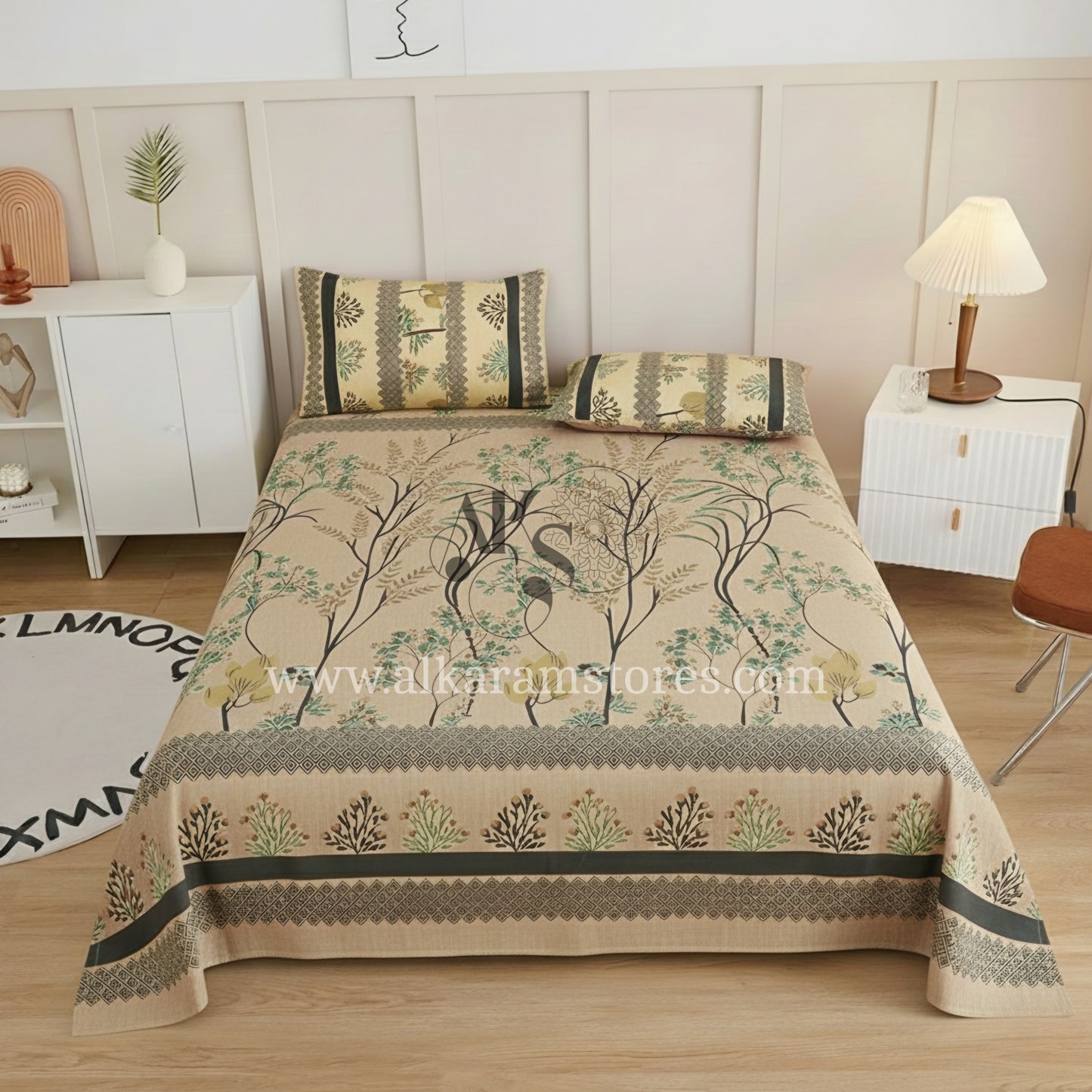 Crystal Cotton 3pc Bedsheet Rust Blossom