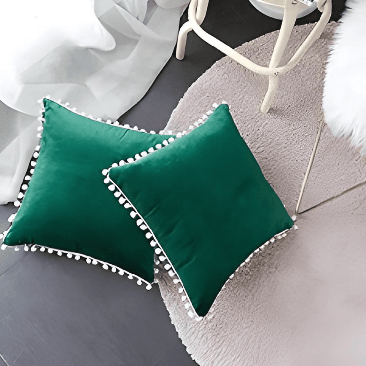 Laced Velvet Cushion Covers - Pack of 2