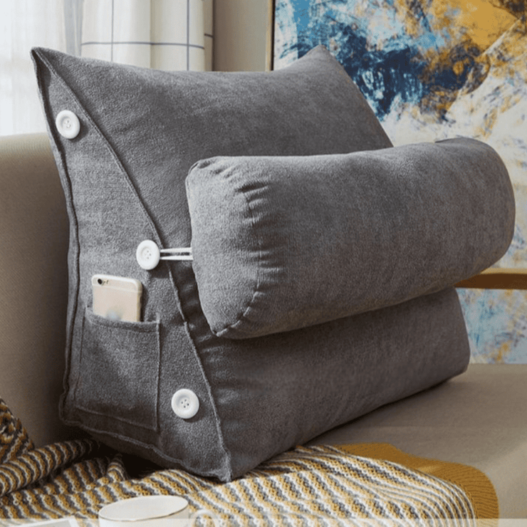 Velvet Triangle Backrest Pillow