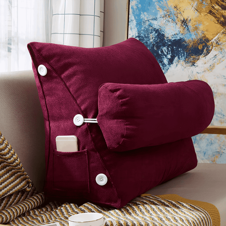 Velvet Triangle Backrest Pillow