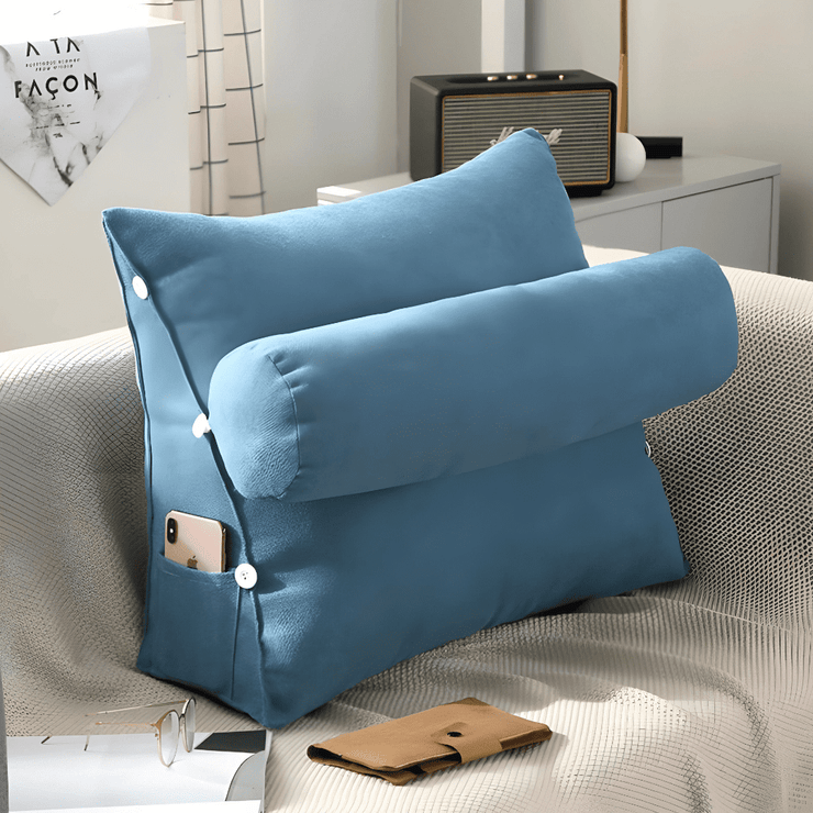 Velvet Triangle Backrest Pillow