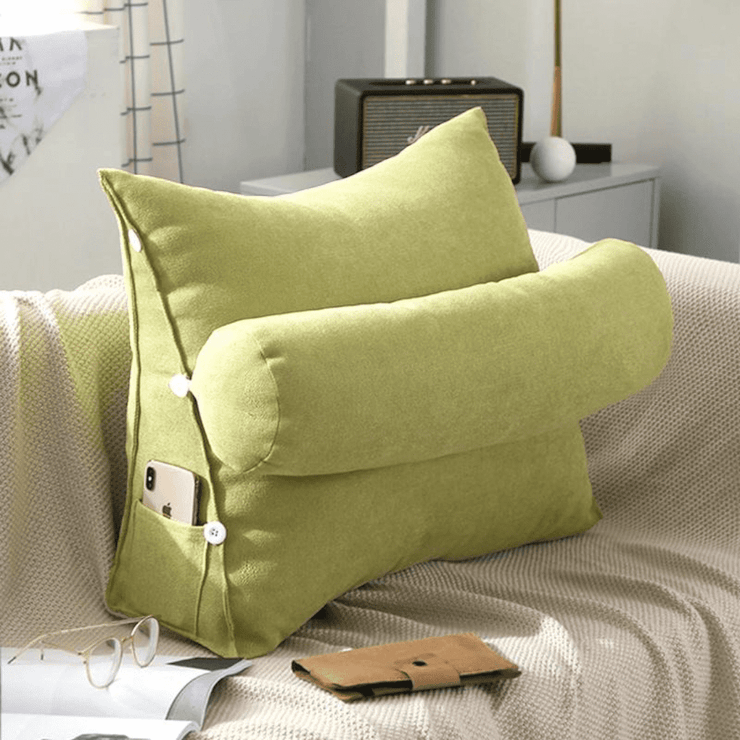 Velvet Triangle Backrest Pillow