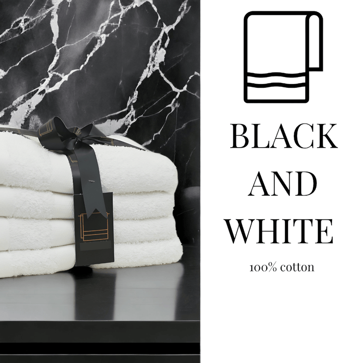 Black & White Towel Set - Pack of 4