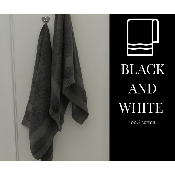 Black & White Towel Set - Pack of 4