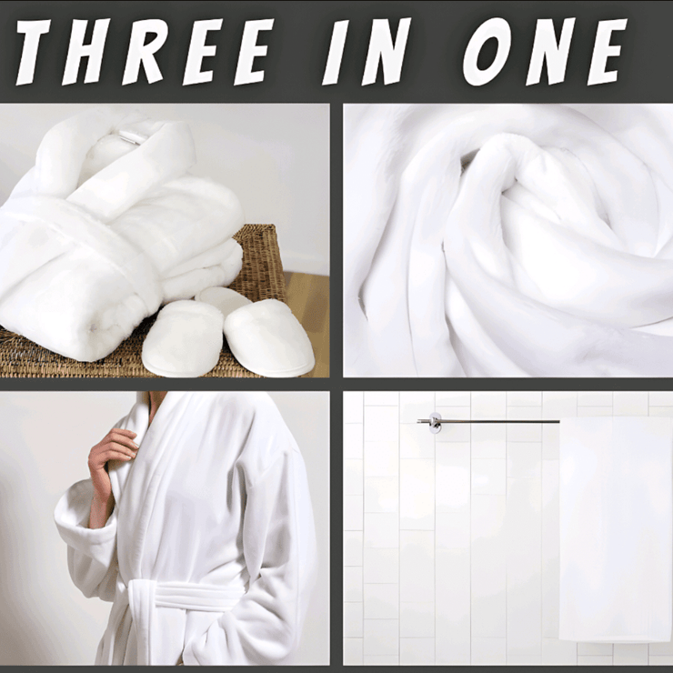 Adult Bathrobe Set - 3 in 1