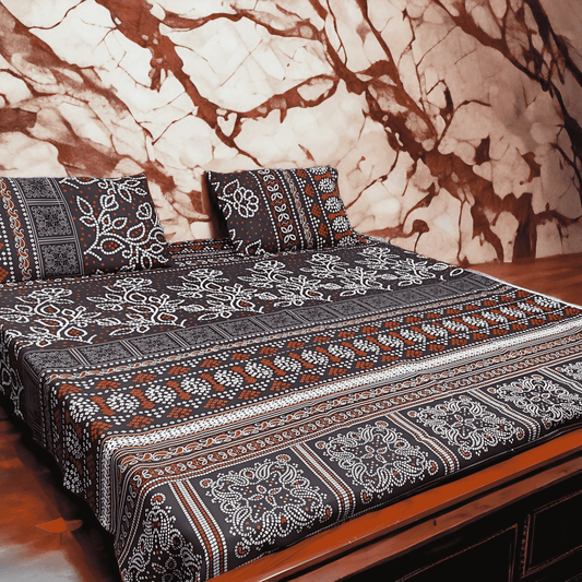 Crystal Cotton 3pc Bedsheet - Dotted Flower