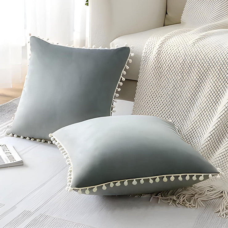 Laced Velvet Cushion Covers - Pack of 2