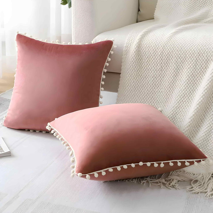 Laced Velvet Cushion Covers - Pack of 2