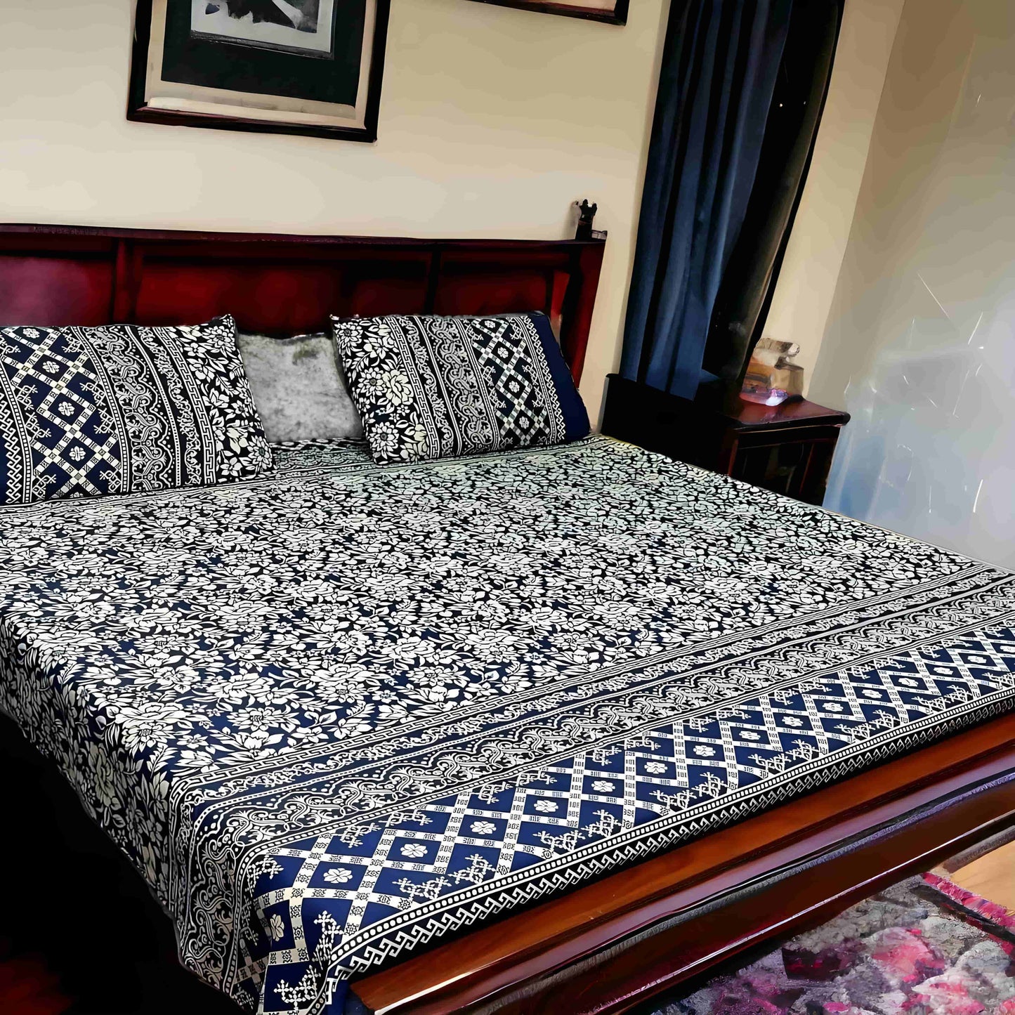 Crystal Cotton 3pc Bedsheet - Garden