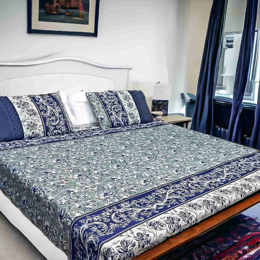 Crystal Cotton 3pc Bedsheet - Grey Cloud