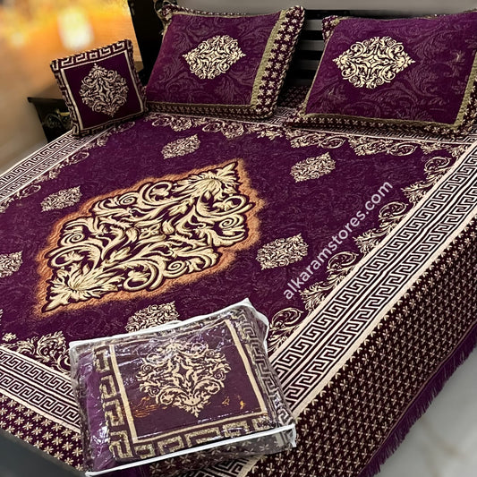 Velvet Jacquard 4 Piece Bedsheet